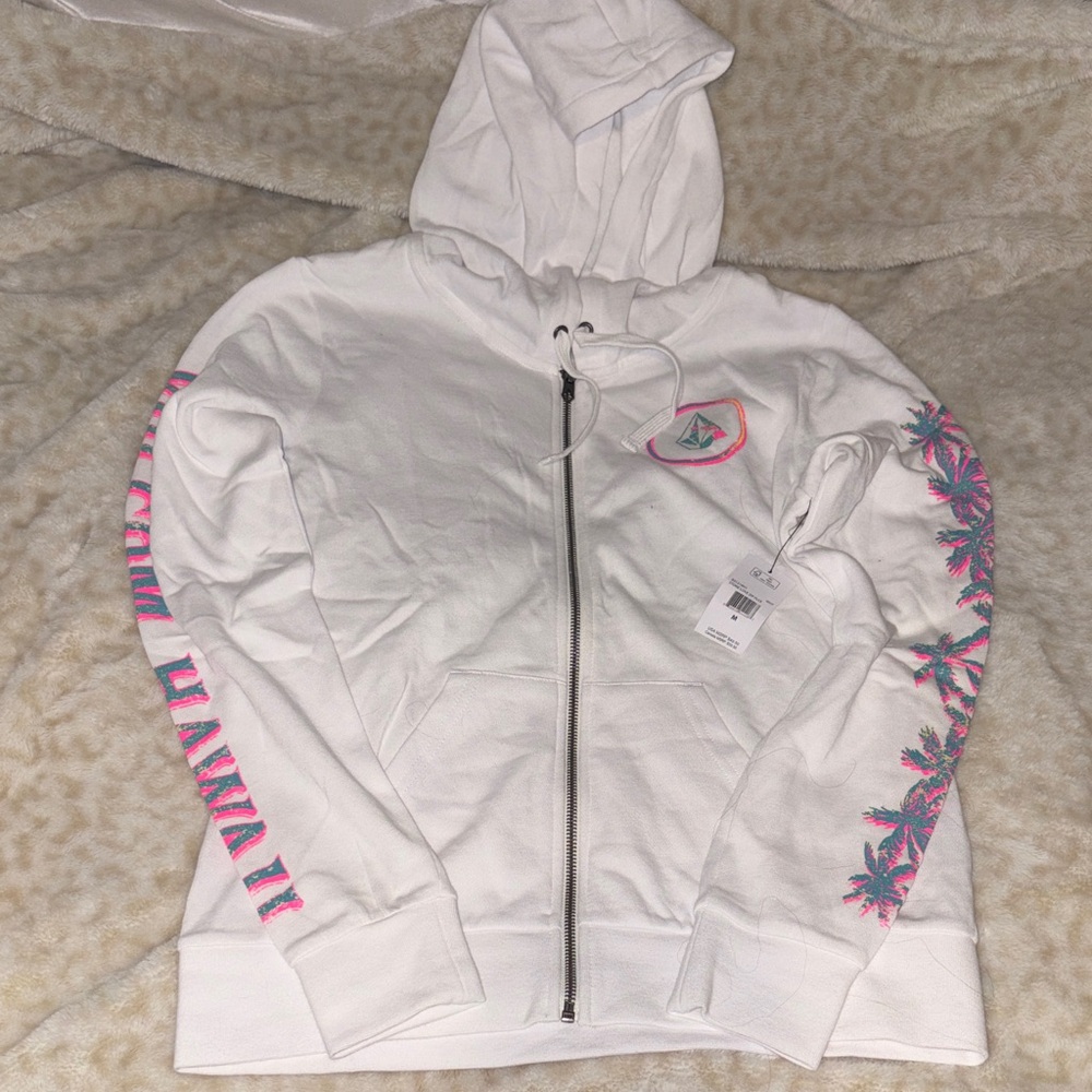 Volcom Hawaii - White and Pink Hoodie - NWT